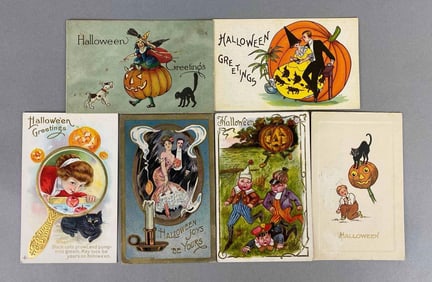 Postcard - 6 Embossed Halloween