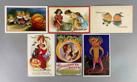 Postcard - 6 Embossed Halloween