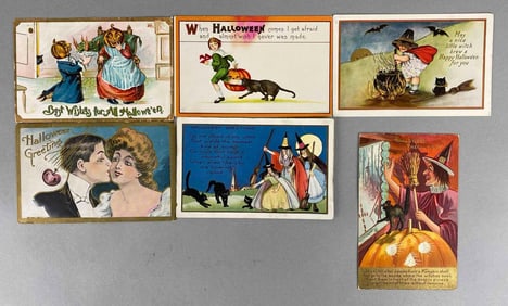 Postcard - 6 Embossed Halloween