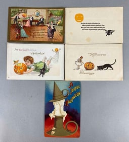 Postcard - 5 Embossed Halloween