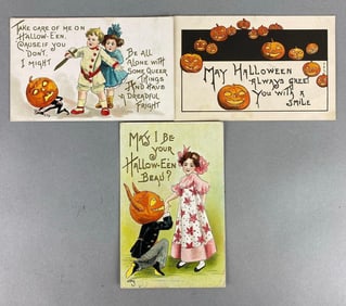 Postcard - 3 Embossed Halloween