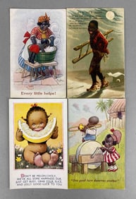 Postcard - 4 Black Americana