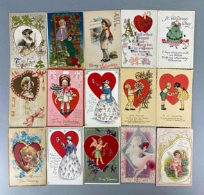 Postcard - 44 Embossed Valentines