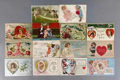 Postcard - 42 Embossed Valentines
