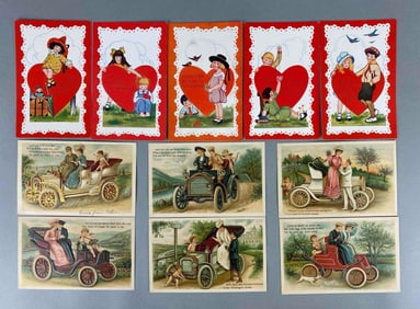 Postcard - 11 Embossed Valentines