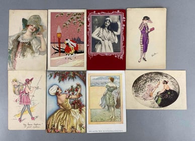 Postcard - 8 Art Deco & Nouveau