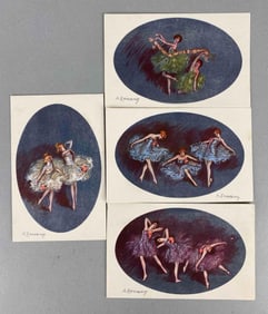 Postcard - 4 Ballet Dancers