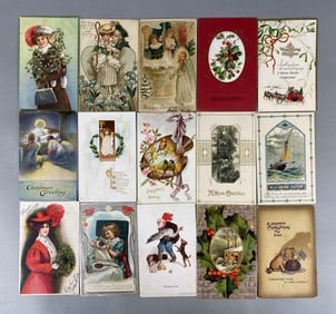 Postcard - 40 Embossed Christmas