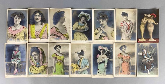 Postcards - 27 Embossed Women Actresses