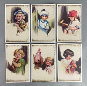 Postcards - Set of 6 De Bock Art Little Girl