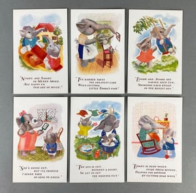 Postcards - Set of 6 Elephant Family E. Bond Art