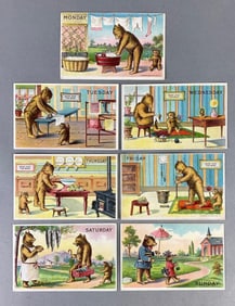 Postcards - Set of 7 Bears Days of the Week