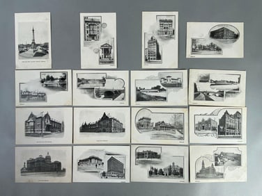 Postcards - 16 The Indianapolis News Views of the City
