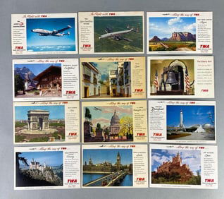 Postcards - 12 TWA Around the Wold