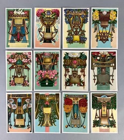 Postcards - 12 Art Nouveau Months of the Year