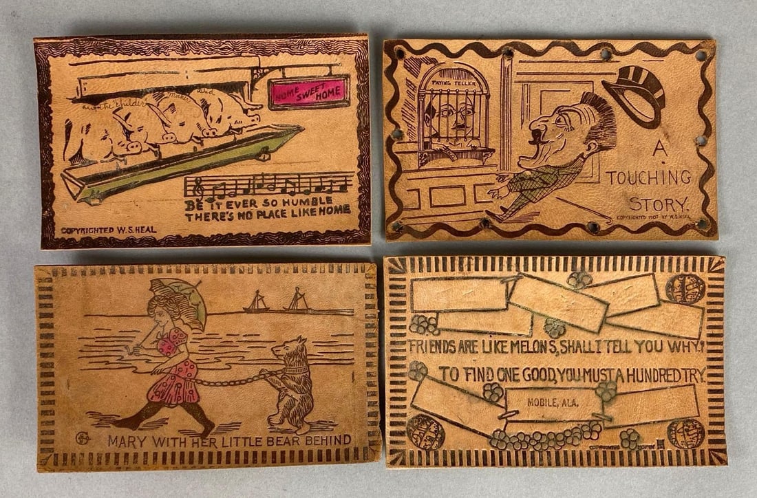 Postcards - 23 Leather: Includes love, birthday greeting, dance, florals, and more.