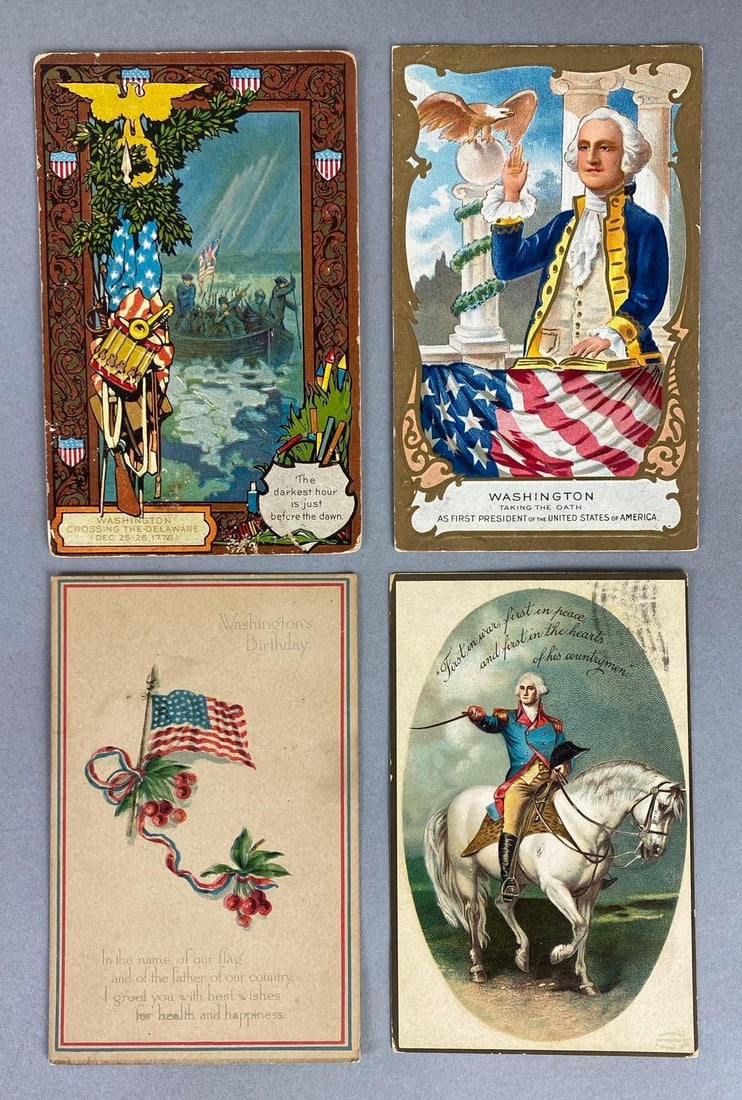 Postcards - 40+ Patriotic: Includes flags, George Washington, Memorial Day, Washington Monument, and more.