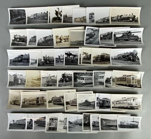 Group of 40+ Train/Railroad and Trolley Photographs