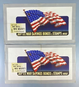 Group of 2 Buy US War Bonds and Stamps Propaganda Posters