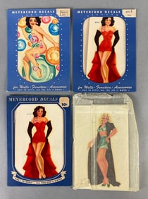 Group of 4 1940s Meyercord Pin-Up Girl Decals