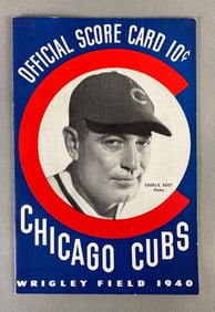 1940 Chicago Cubs Wrigley Field Official Score Card