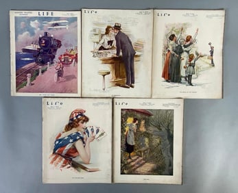 Group of 5 Early 1900s Life Magazines