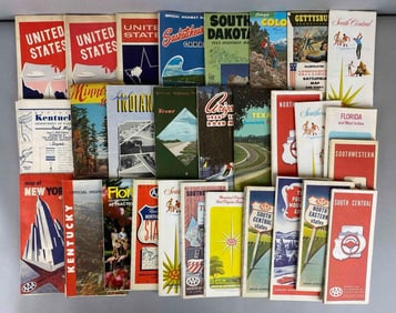 Group of 30 Vintage North American Road Maps