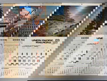 Group of 5 Union Pacific Railroad Calendars