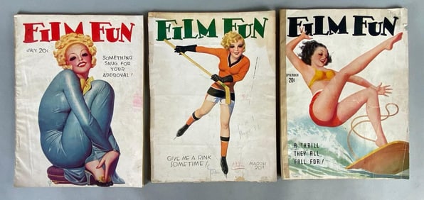 Group of (3) 1930s Film Fun Magazines