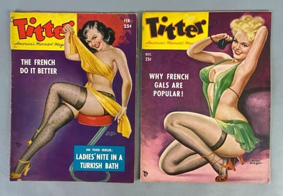 Group of 2 Vintage Titter Magazines