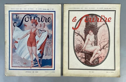 Group of (2) 1921 French Le Sourire Magazines