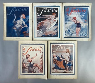 Group of 5 French Le Sourire Magazines