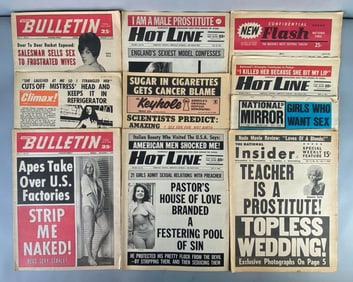 Group of 1960s-1970s Exploitative Newspapers