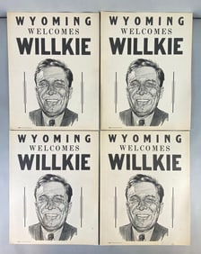 Group of 4 Wyoming Welcomes Willkie Presidential Campaign Posters
