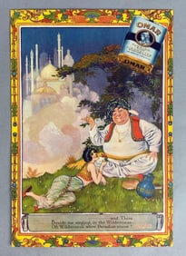Omar Turkish Cigarettes Paper Advertising Poster
