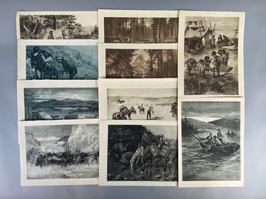 Group of 10 Vintage Western Engravings