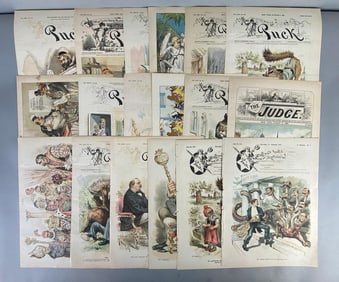 Group of Antique Political Magazine Plates and Covers