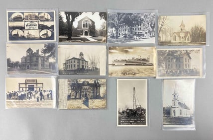 Postcards - 12 Real Photo Churches and More