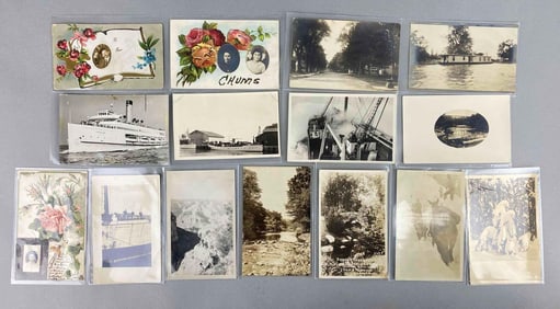 Postcards - 27 Real Photo Boat, Landscape and More