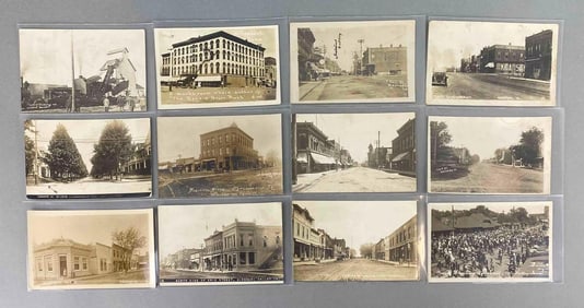 Postcards - 12 Iowa Store Fronts and More