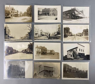 Postcards - 12 Iowa, Missouri, Maine Street Views