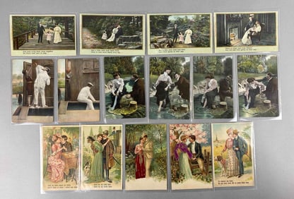 Postcards - 30 Hand Tinted and Embossed Couples