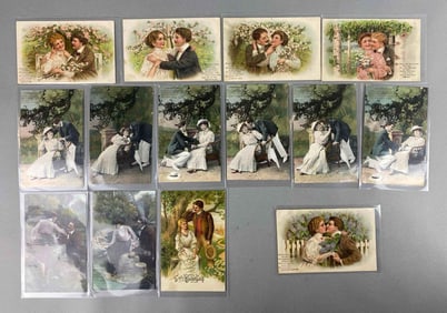 Postcards - 33 Hand Tinted and Embossed Couples