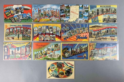 Postcards - 13 Large Letters