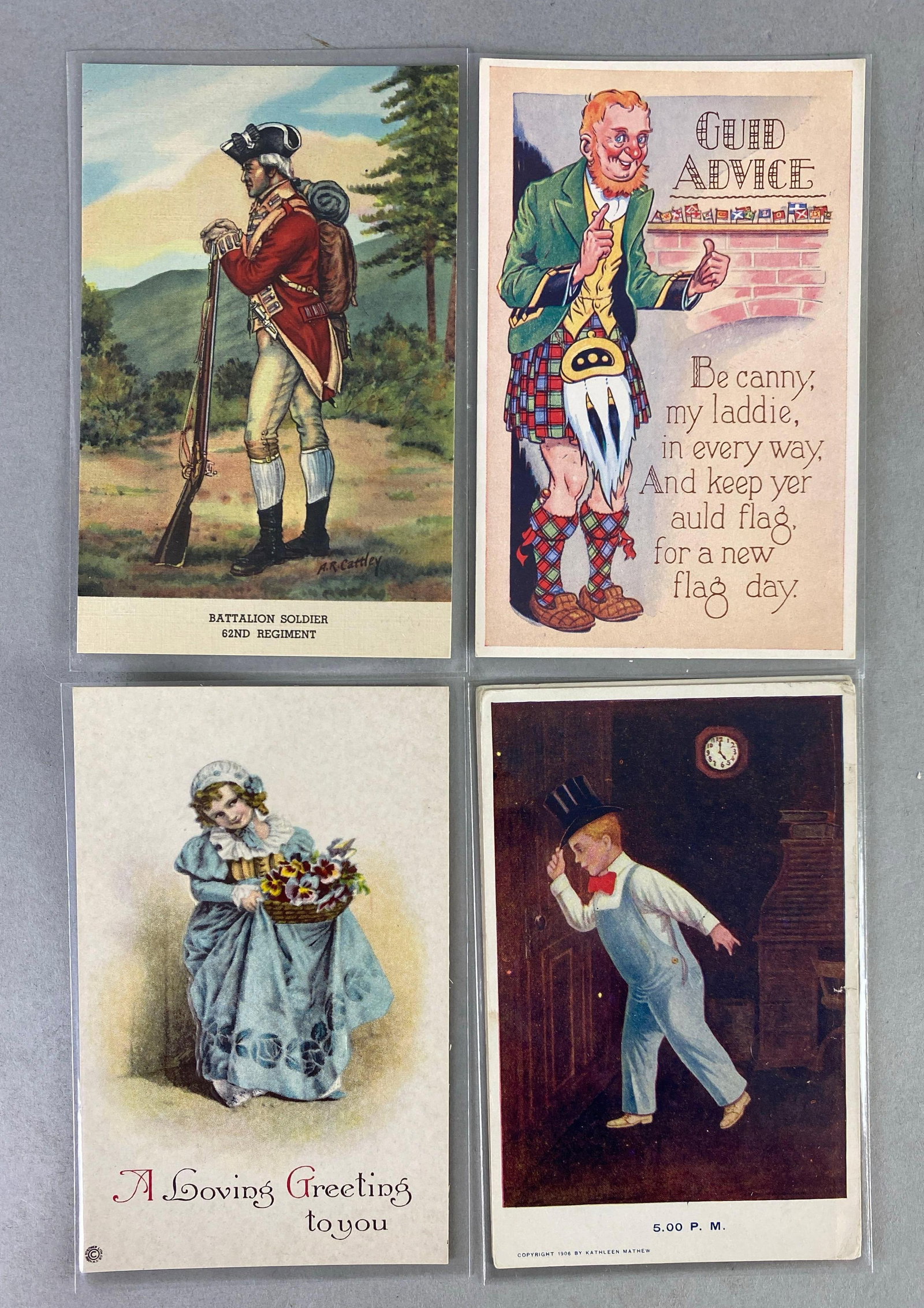 Postcards - 80+ Assorted: Includes Children, Flag day, 1700s Soldiers and more