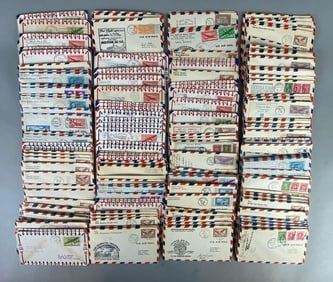 Large Group of Air Mail Stamped Enevlopes