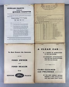 Group of 4 Vintage Ford Model A and AA Dealership Stock Order Sheets