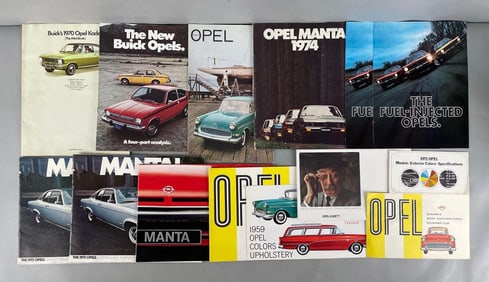 Group of Vintage Opel Dealership Advertising Brochures