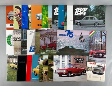 Group of Vintage Fiat Dealership Advertising Brochures
