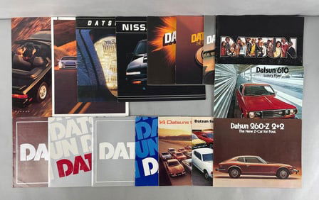 Group of Vintage Datsun Dealership Advertising Brochures